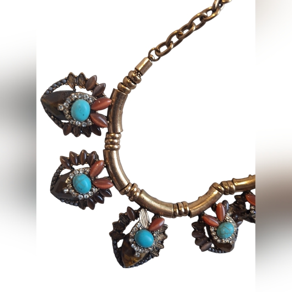 Stunning Statement Necklace Southwestern Vibes Boho Hippie Cowgirl Native READ - Picture 5 of 6